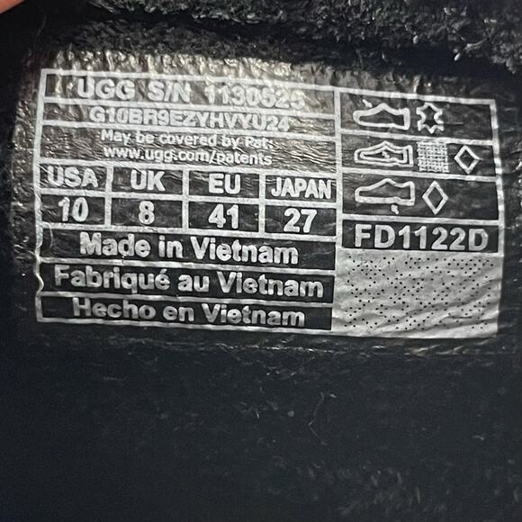 UGG Josefene Cuff Boot Black Suede Short Ankle Womens Size 10 Booties Slip On - Picture 8 of 11